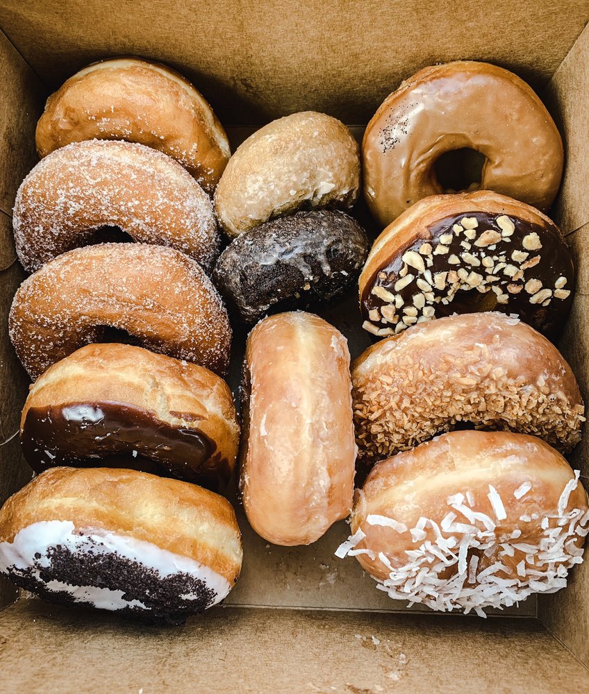 a pile of donuts